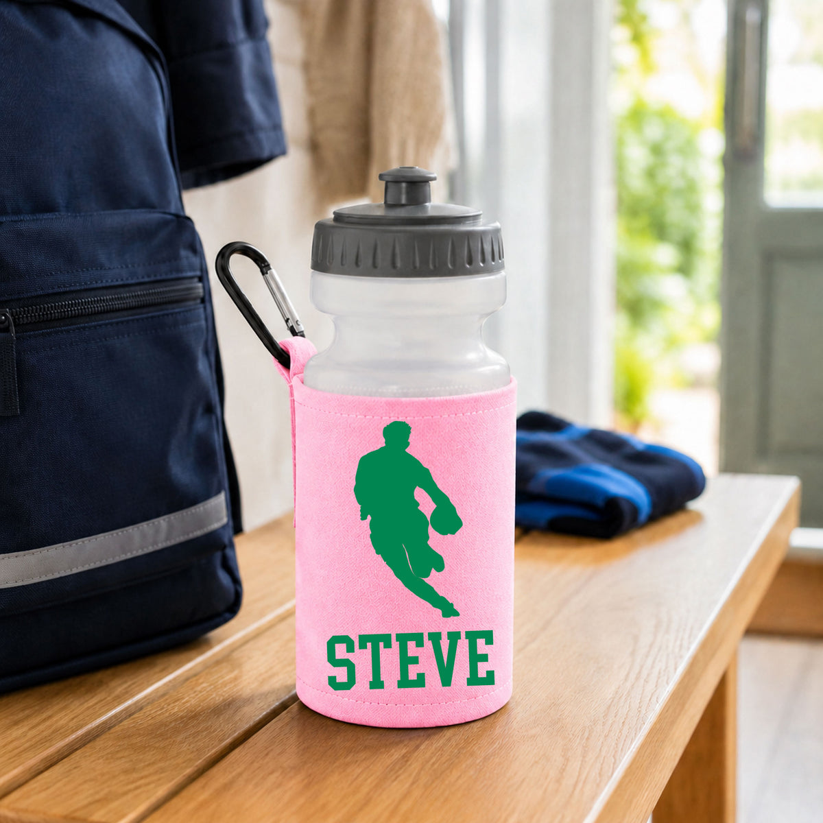 Baby Pink Water Bottle & Holder