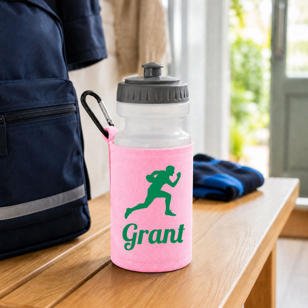 Baby Pink Water Bottle & Holder