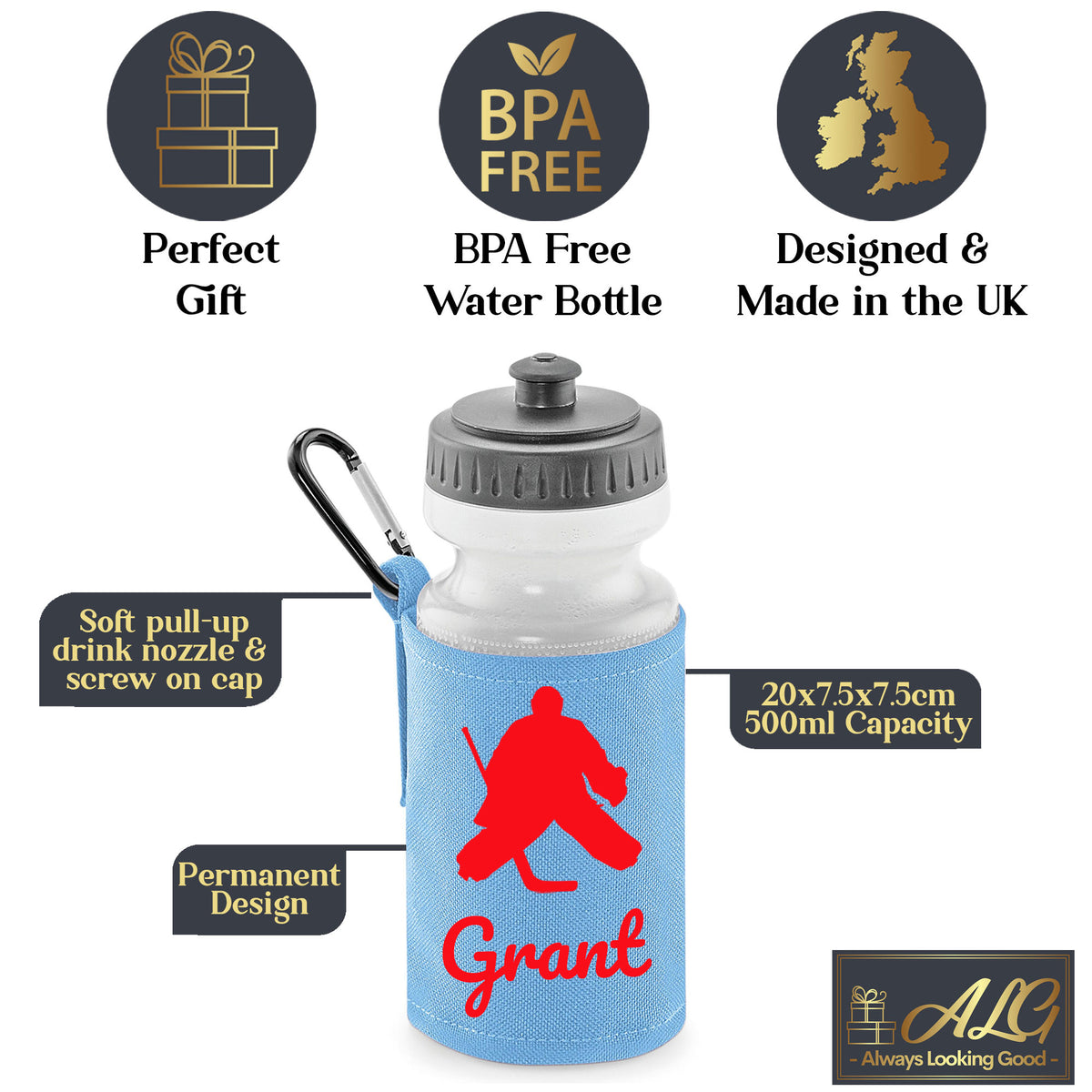 Sky Blue Water Bottle & Holder