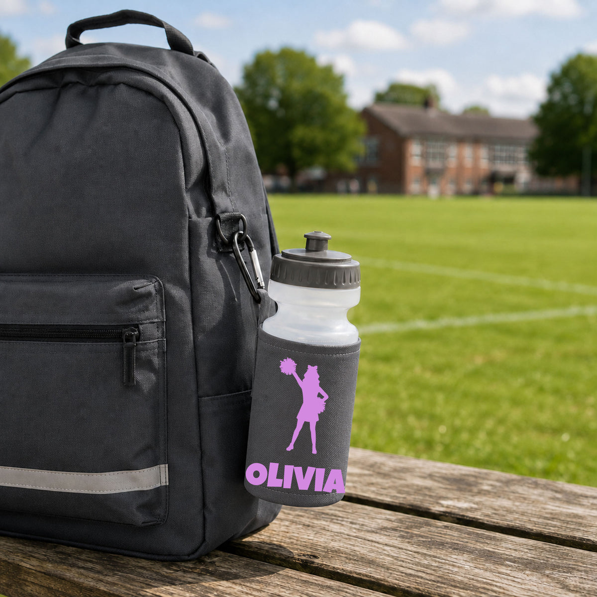 Grey Water Bottle & Holder