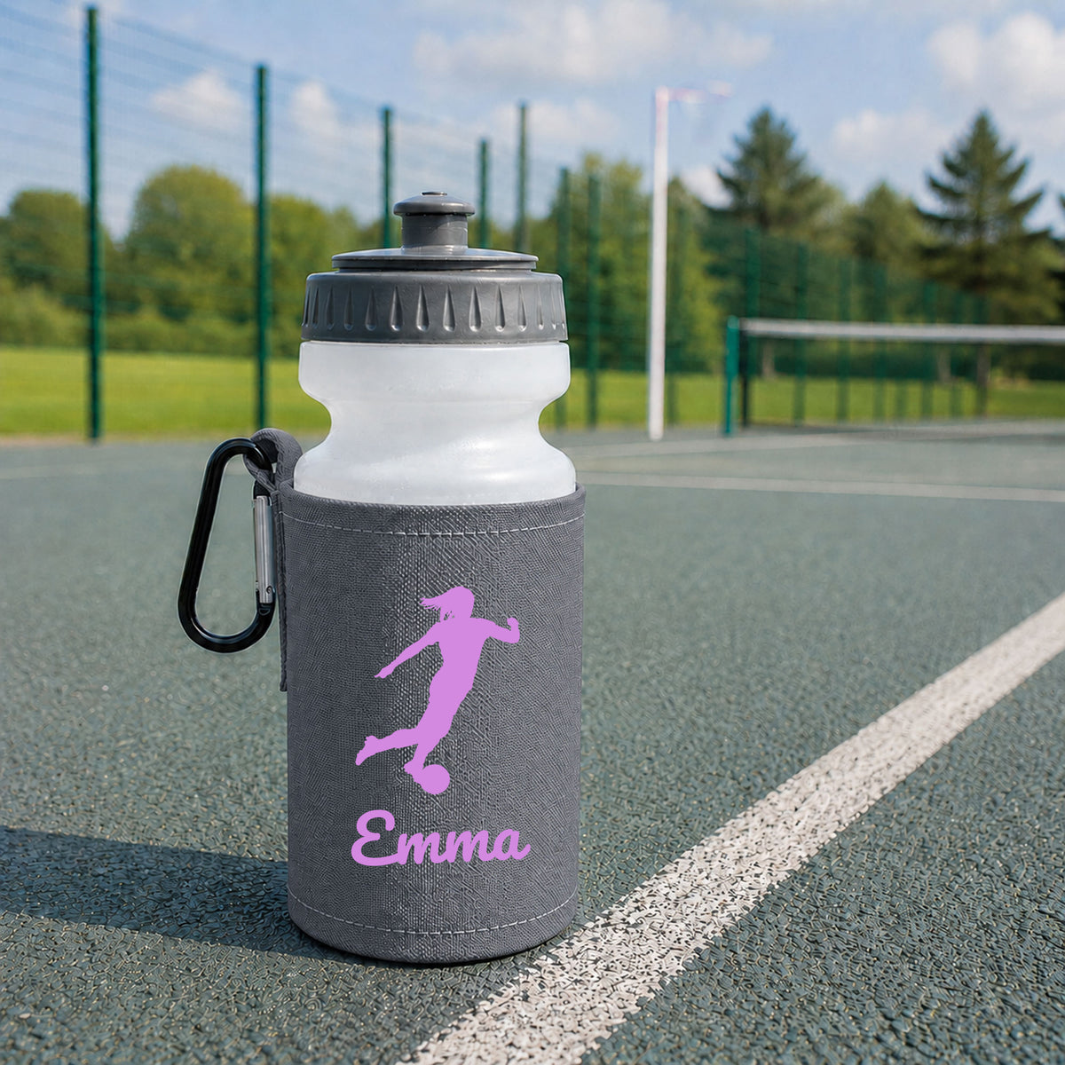 Grey Water Bottle & Holder