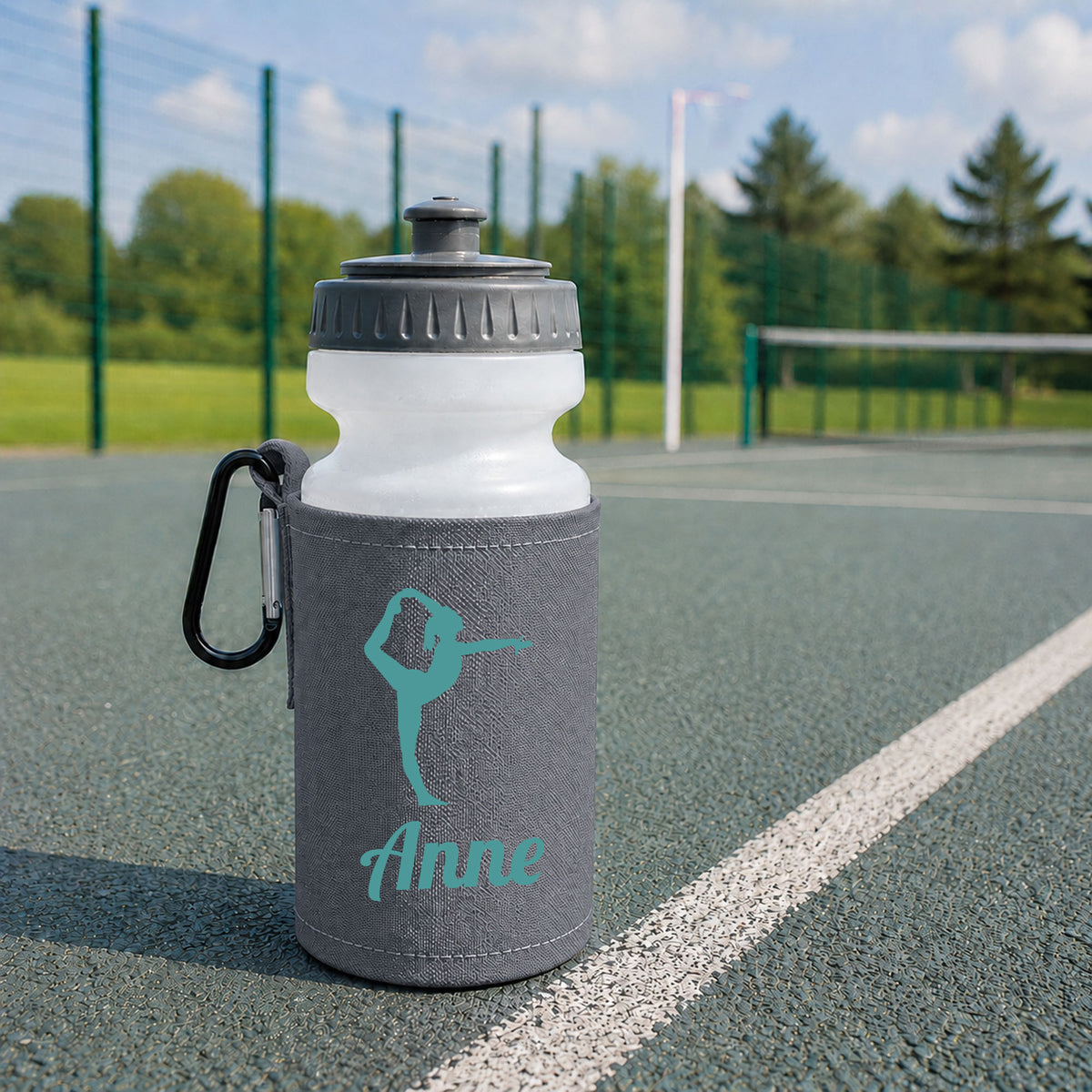 Grey Water Bottle & Holder