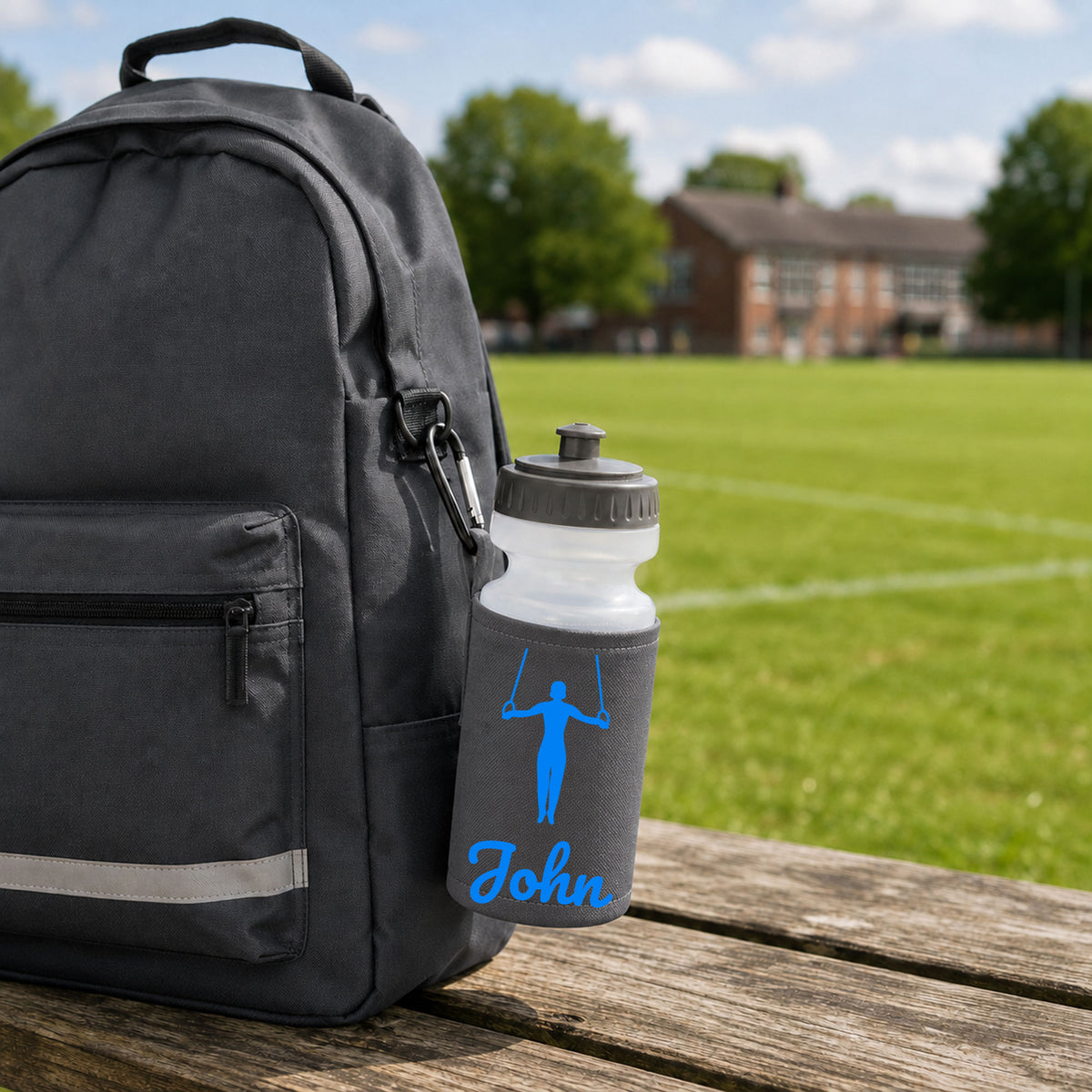 Grey Water Bottle & Holder