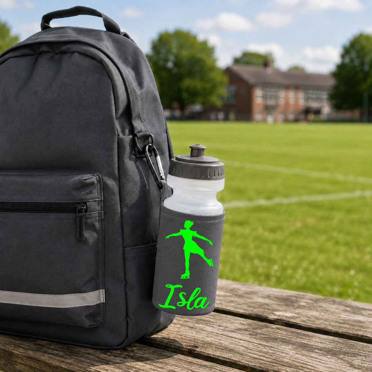Grey Water Bottle & Holder