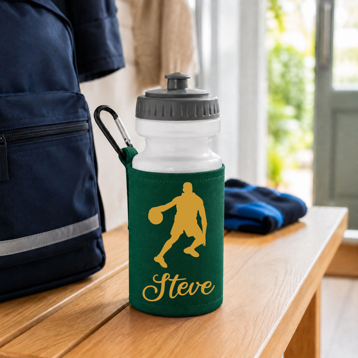 Bottle Green Water Bottle & Holder