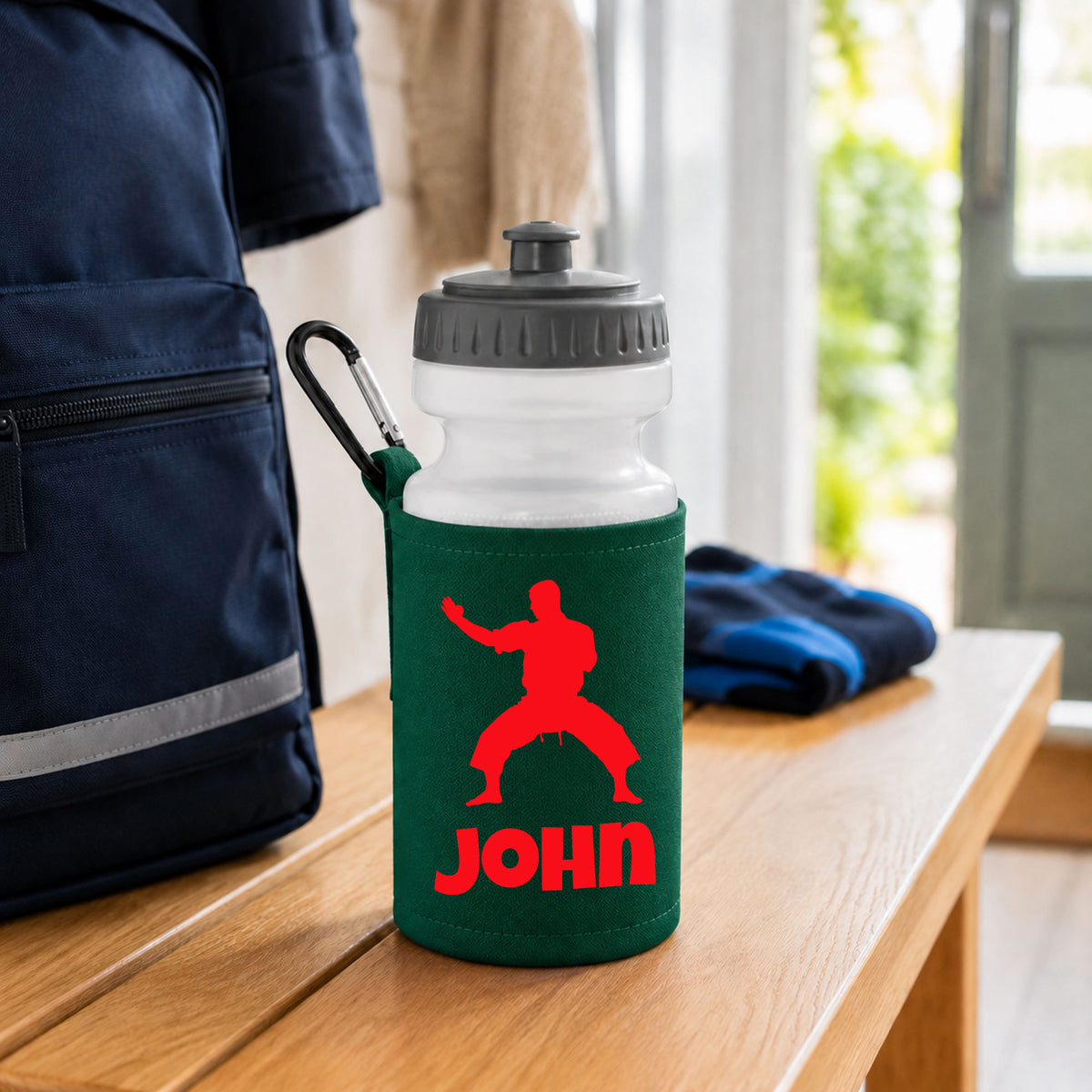 Bottle Green Water Bottle & Holder