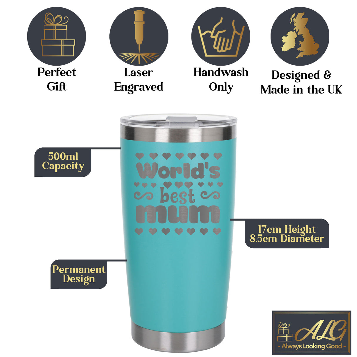 Turquoise Thermal Metal Coffee Cup