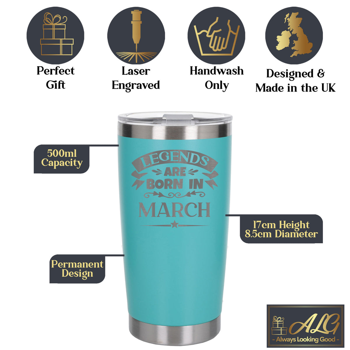 Turquoise Thermal Metal Coffee Cup