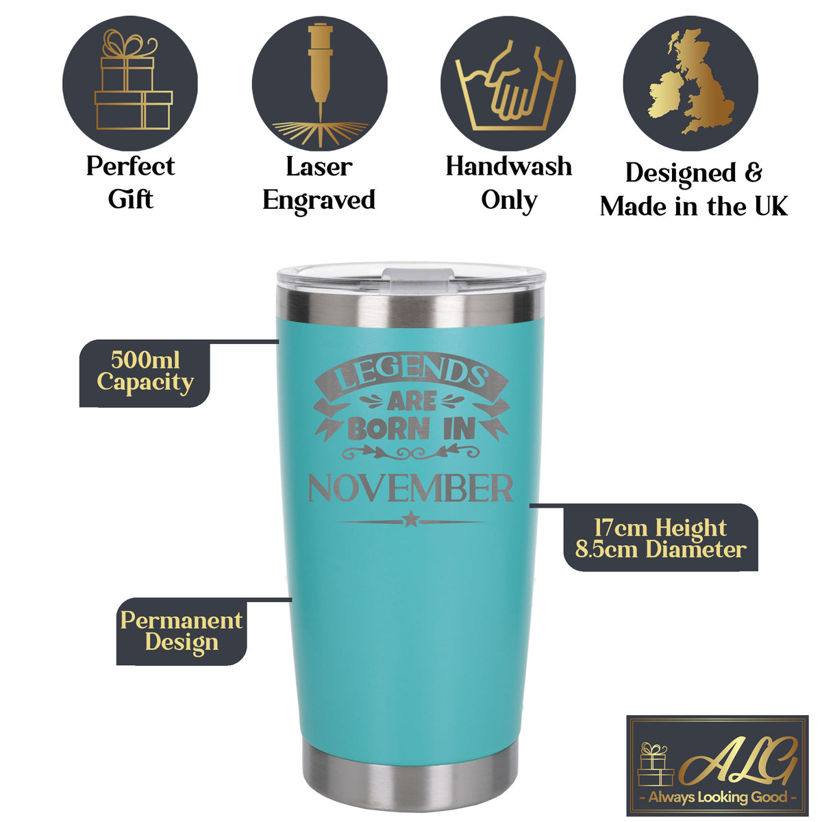 Turquoise Thermal Metal Coffee Cup