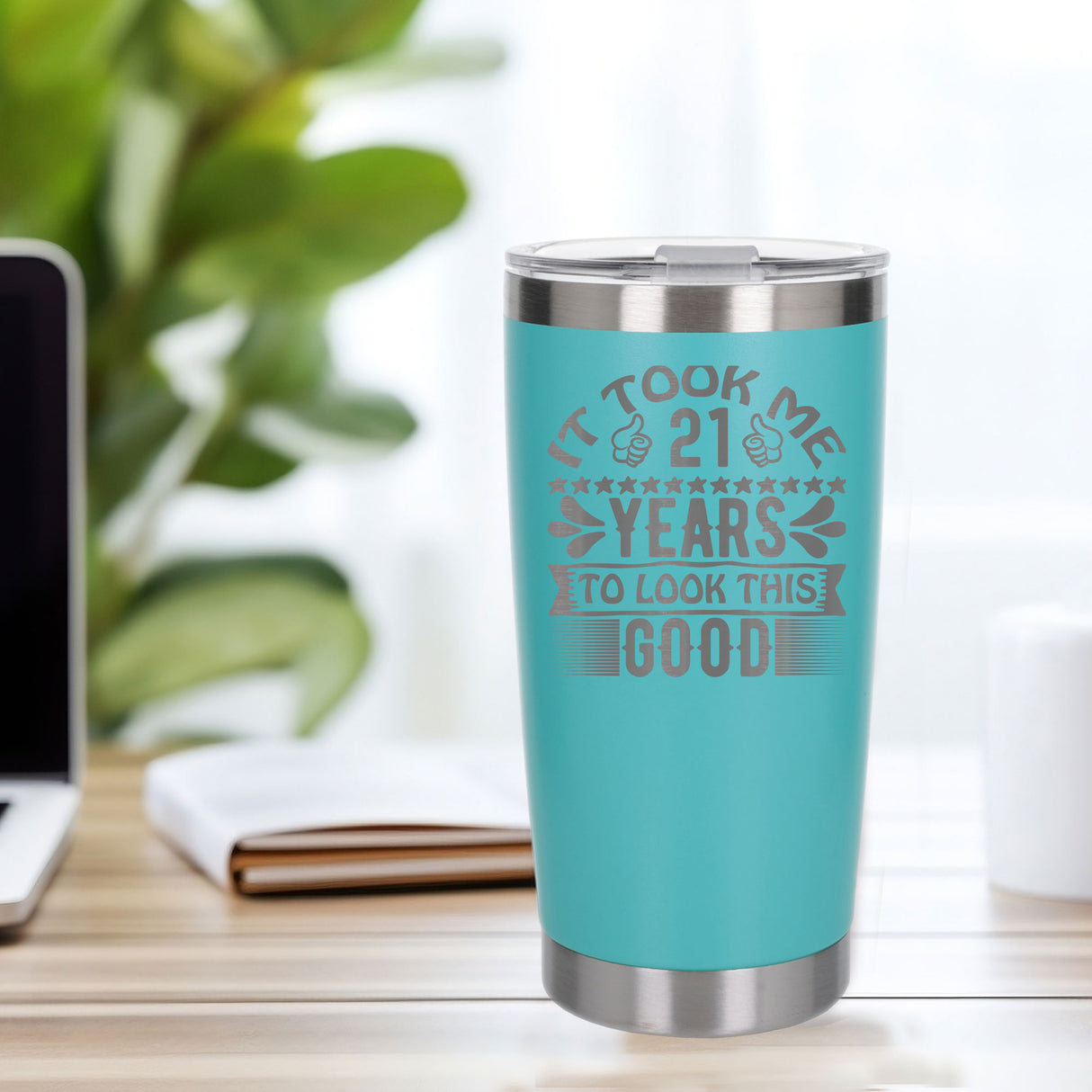 Turquoise Thermal Metal Coffee Cup
