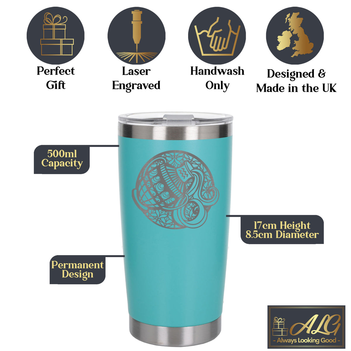 Turquoise Thermal Metal Coffee Cup