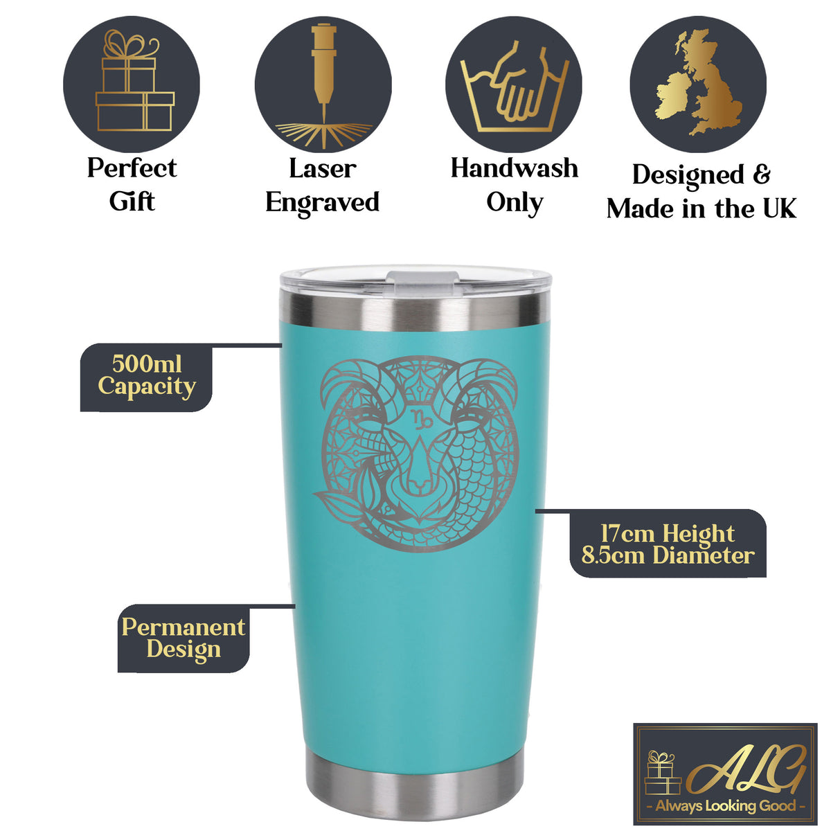 Turquoise Thermal Metal Coffee Cup