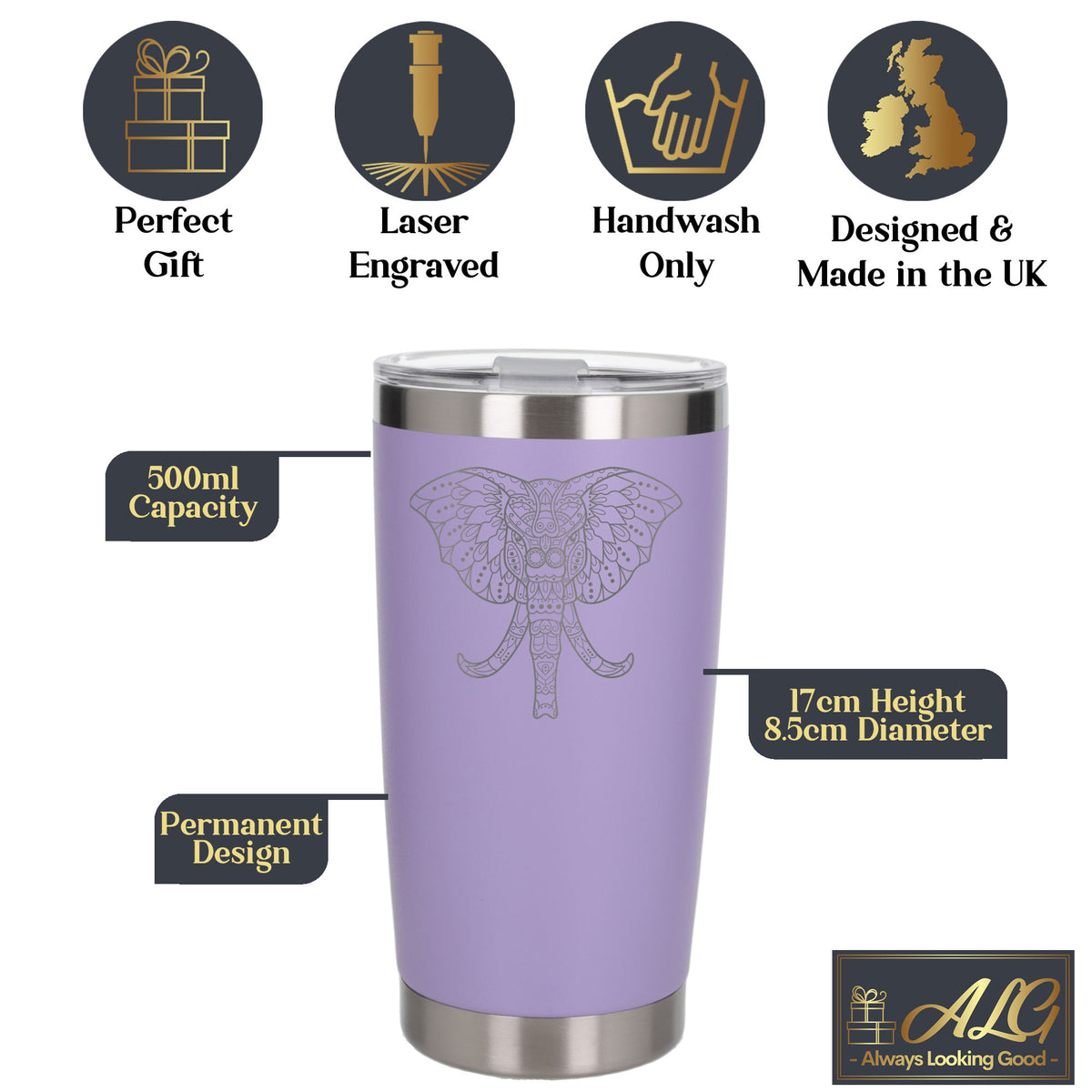 Lavender Thermal Metal Coffee Cup