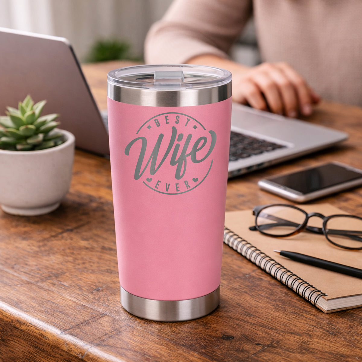 Light Pink Thermal Metal Coffee Cup