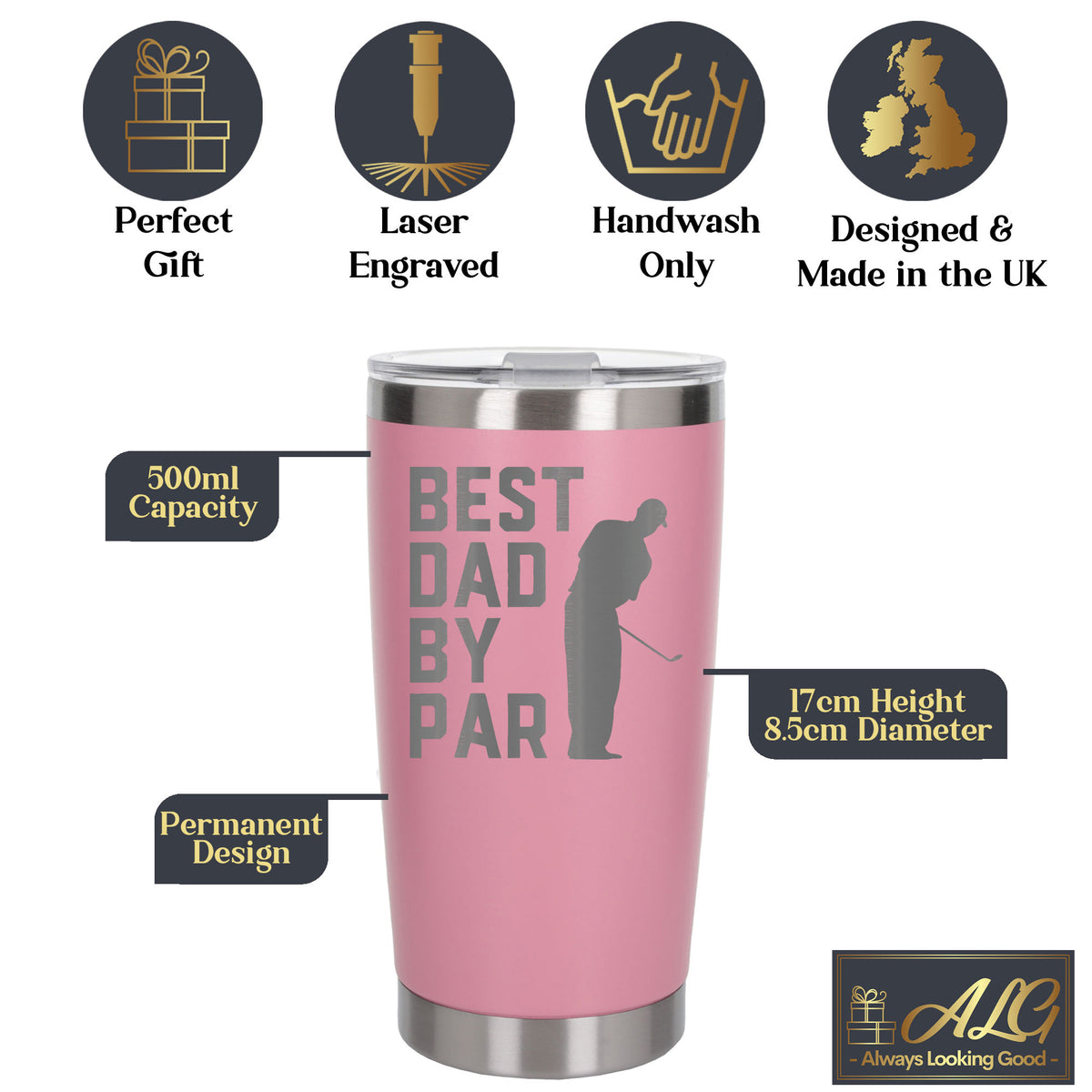 Light Pink Thermal Metal Coffee Cup