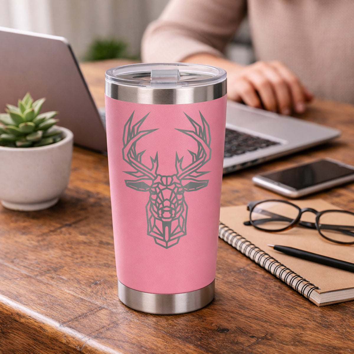 Light Pink Thermal Metal Coffee Cup