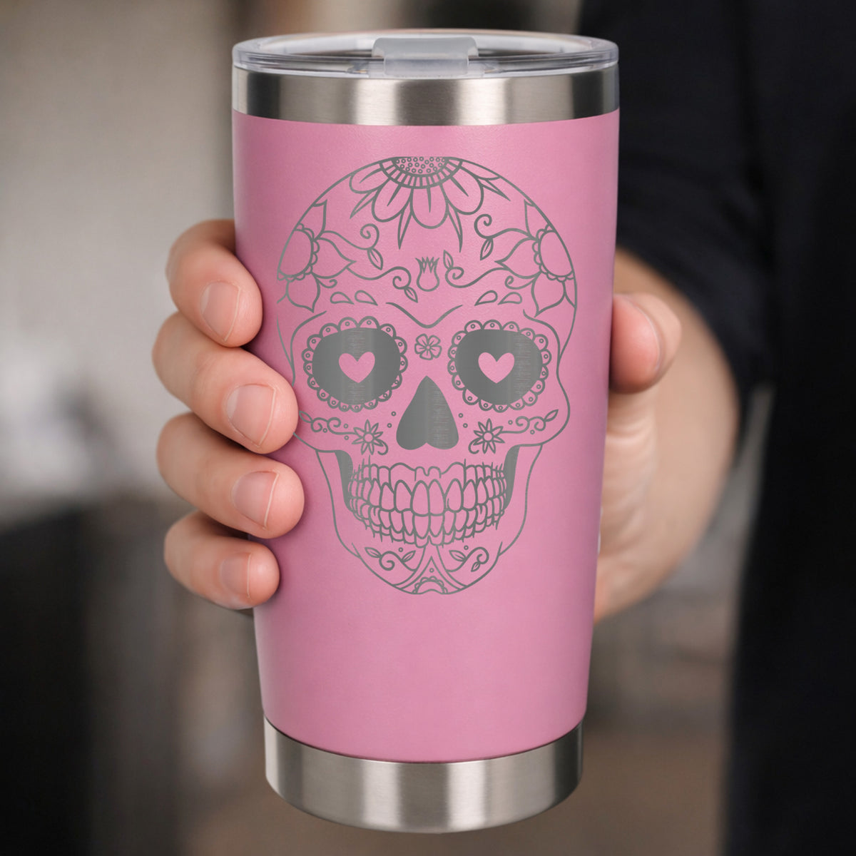 Light Pink Thermal Metal Coffee Cup