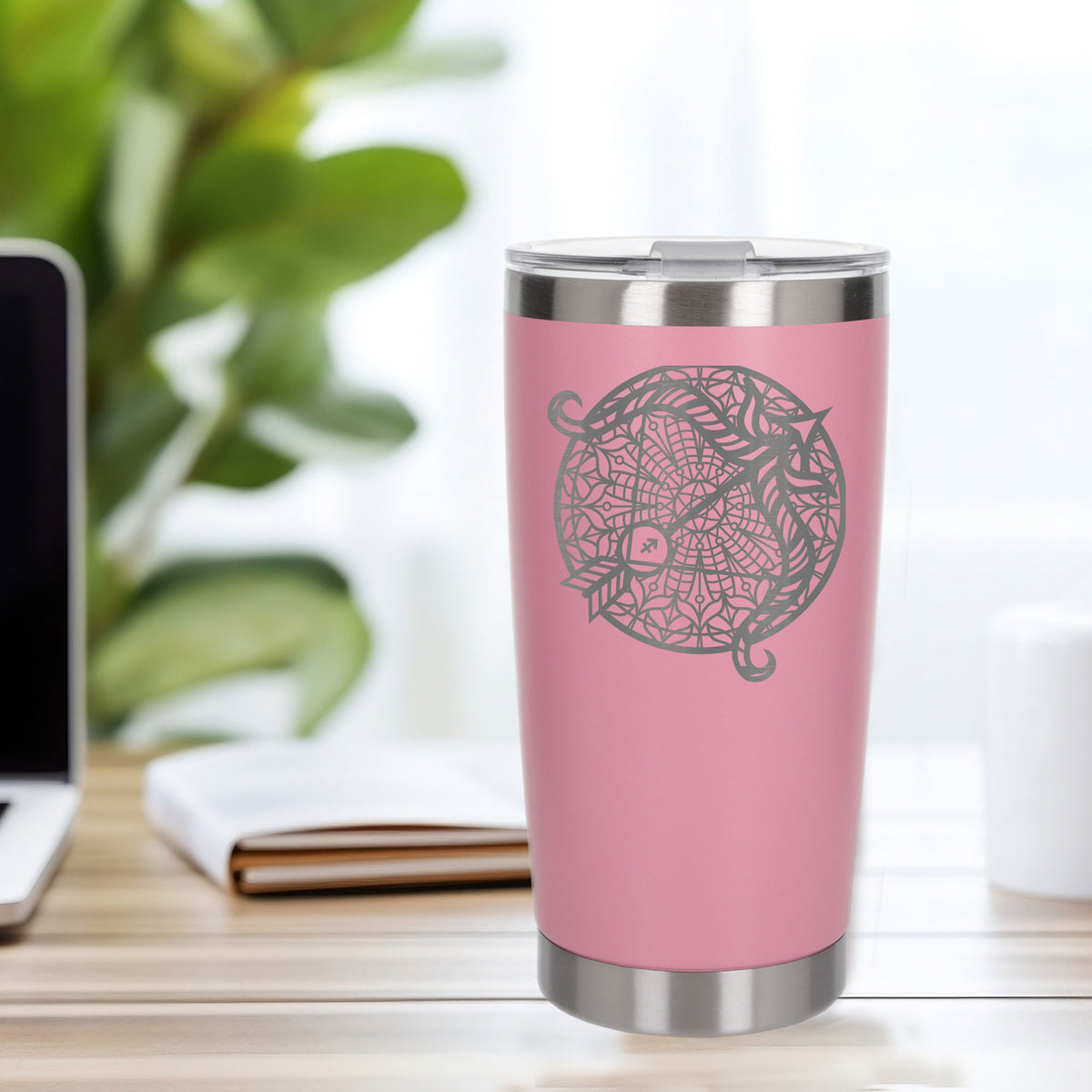 Light Pink Thermal Metal Coffee Cup