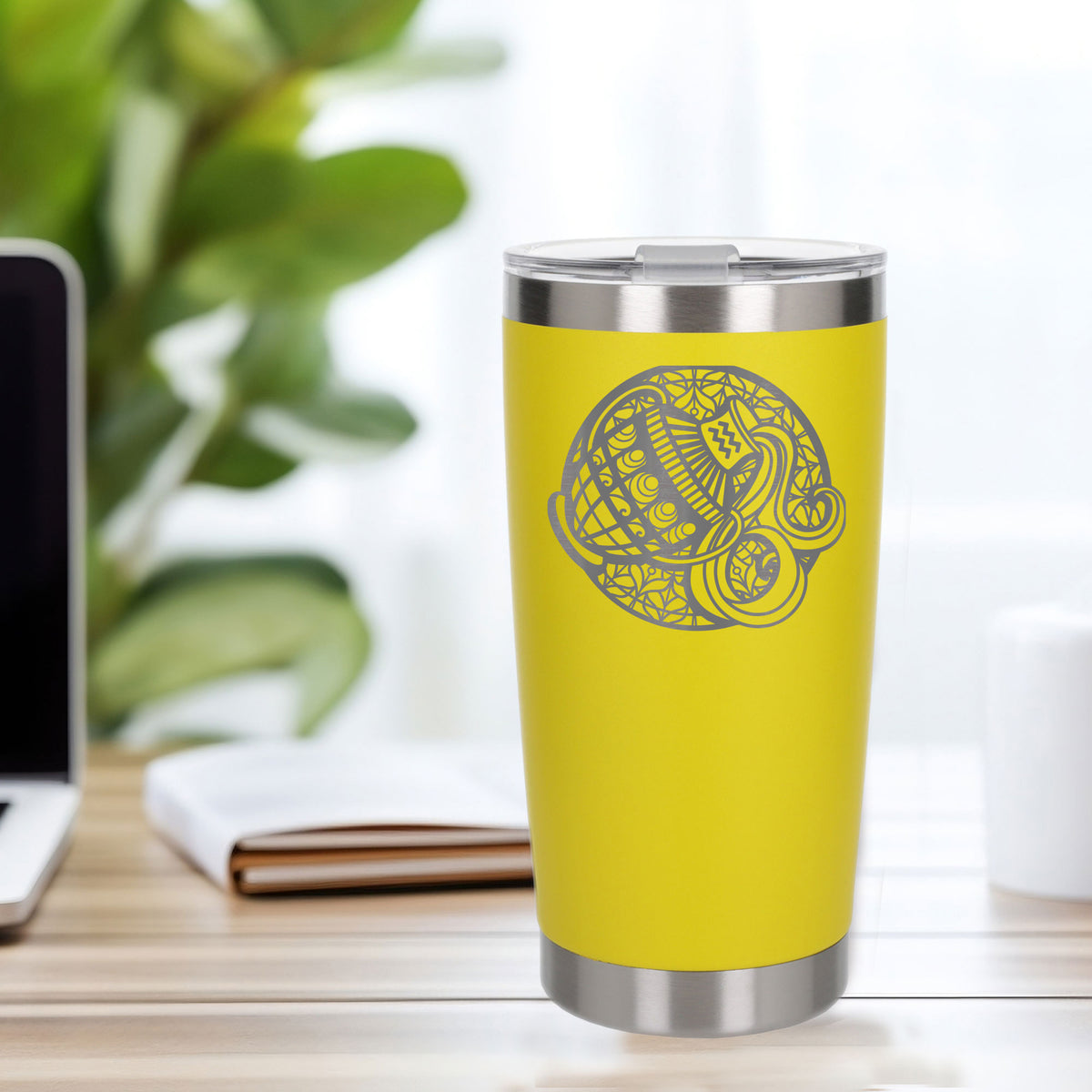 Yellow Thermal Metal Coffee Cup
