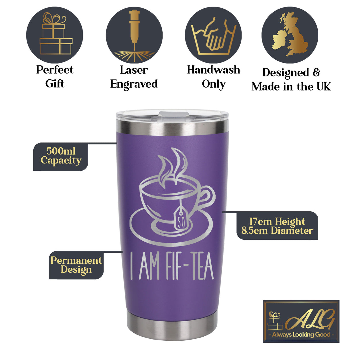 Purple Thermal Metal Coffee Cup