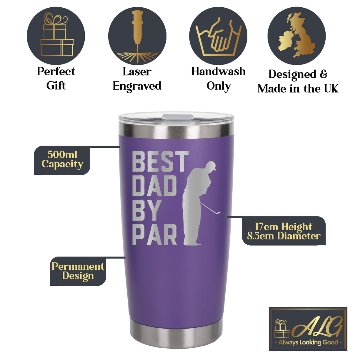 Purple Thermal Metal Coffee Cup