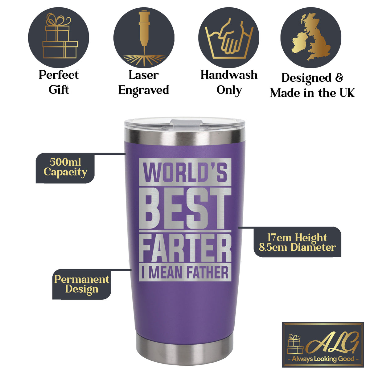 Purple Thermal Metal Coffee Cup