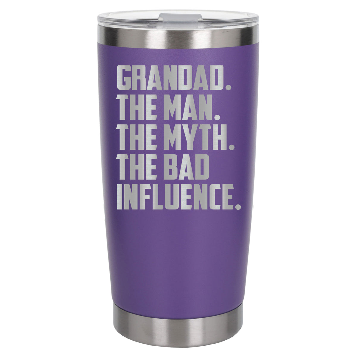 Grandad The Man The Myth The Bad Influence Engraved Travel Mug