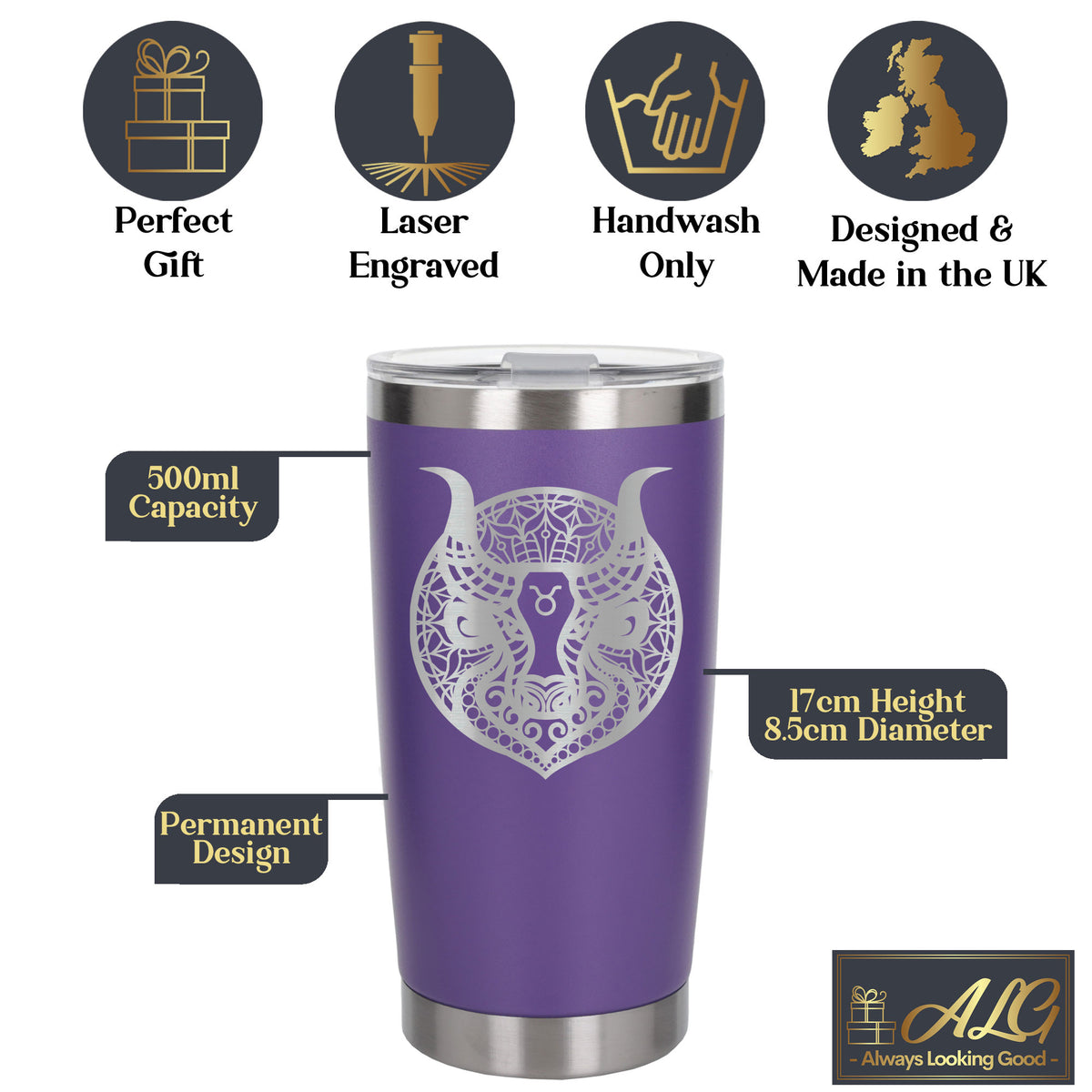 Purple Thermal Metal Coffee Cup