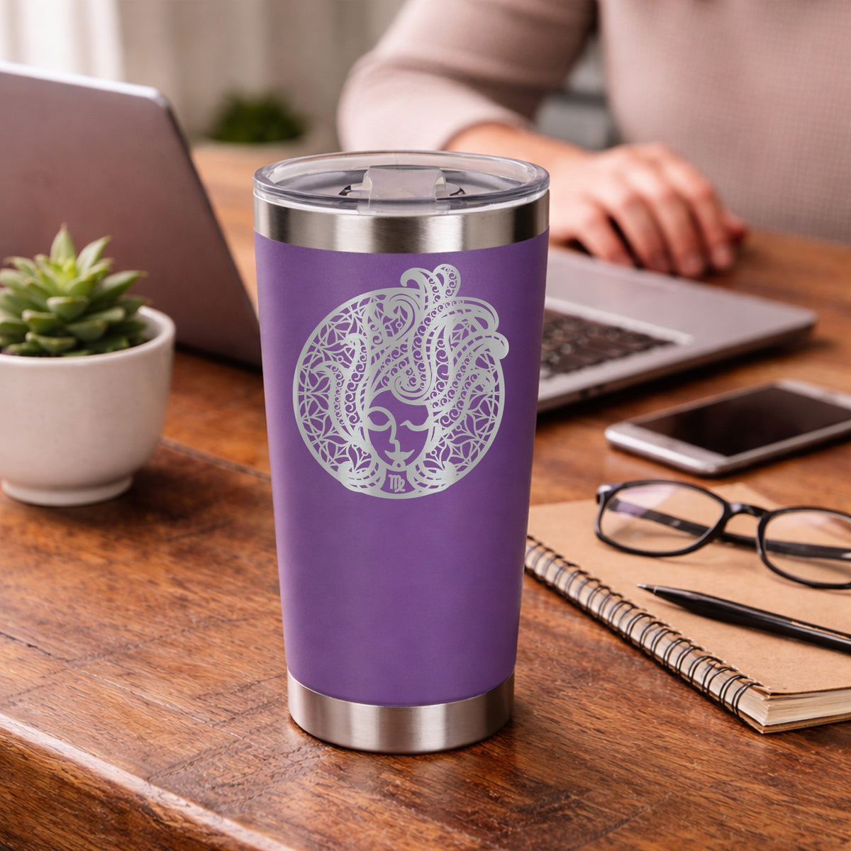 Purple Thermal Metal Coffee Cup