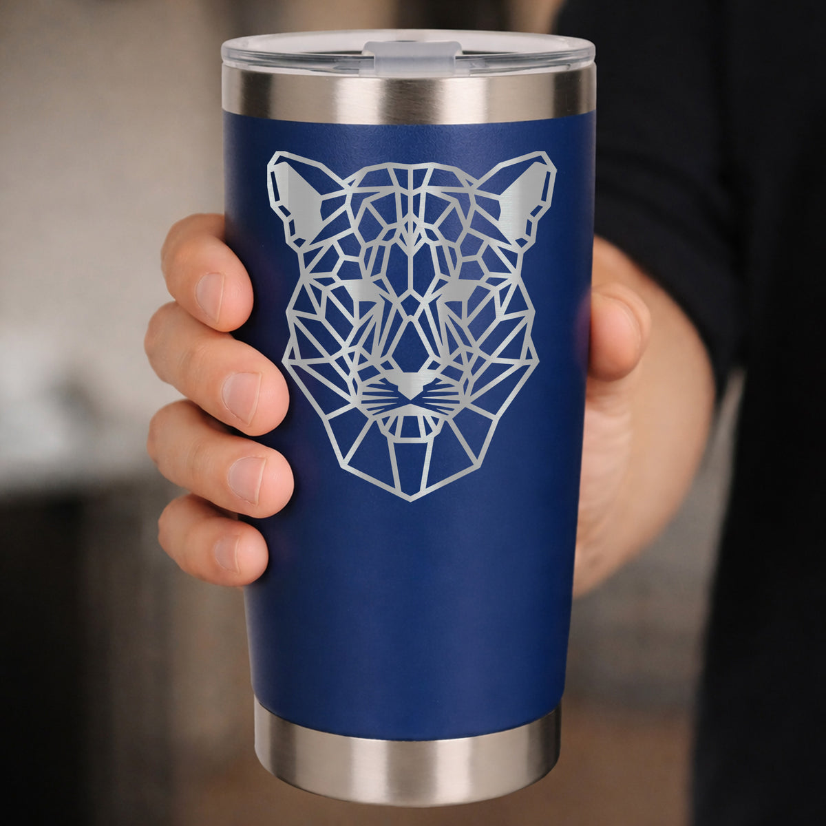 Dark Blue Thermal Metal Coffee Cup