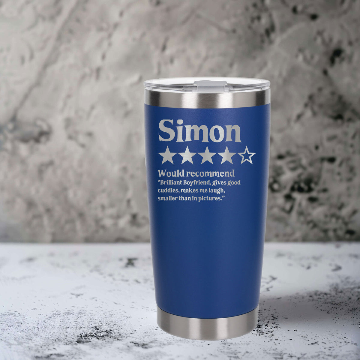 Review Engraved Travel Mug Birthday Gift, Thermal Metal Coffee Cup