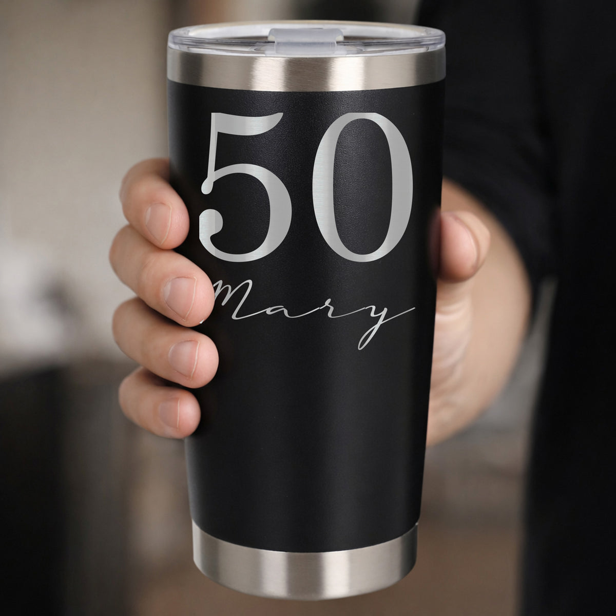 Black Thermal Metal Coffee Cup