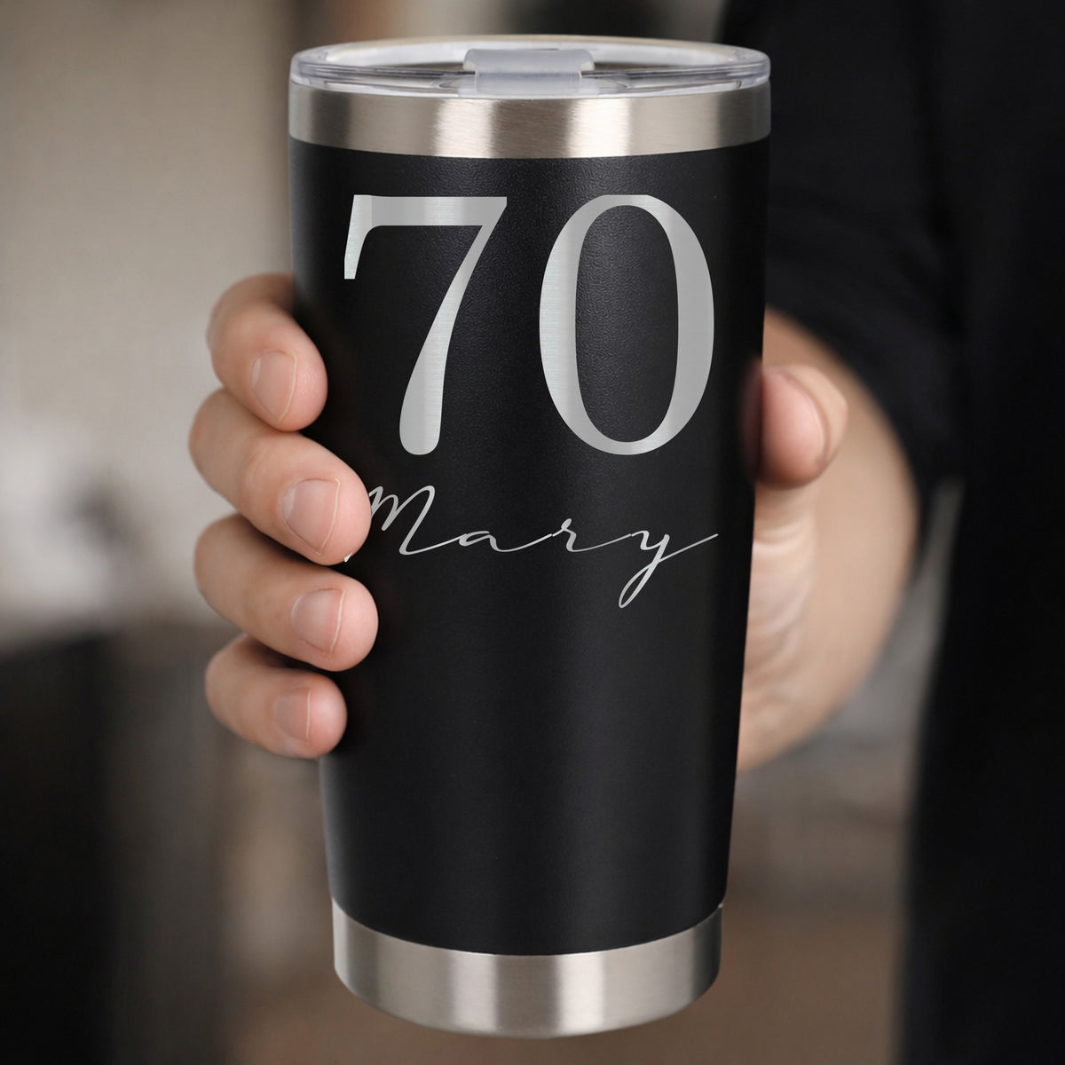 Black Thermal Metal Coffee Cup