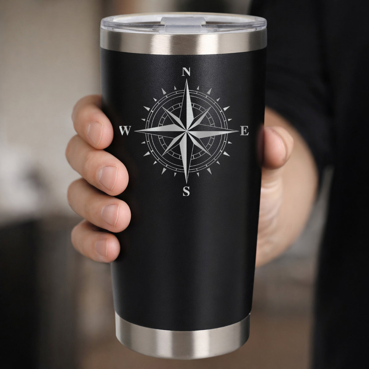 Black Thermal Metal Coffee Cup