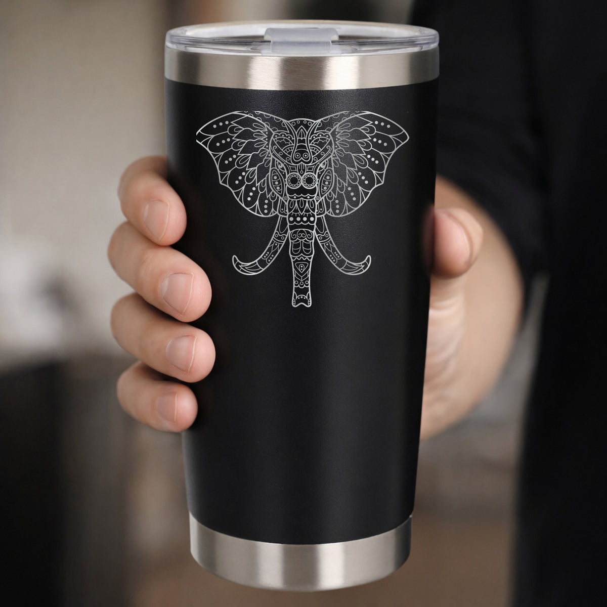 Black Thermal Metal Coffee Cup