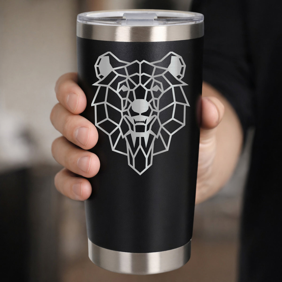 Black Thermal Metal Coffee Cup