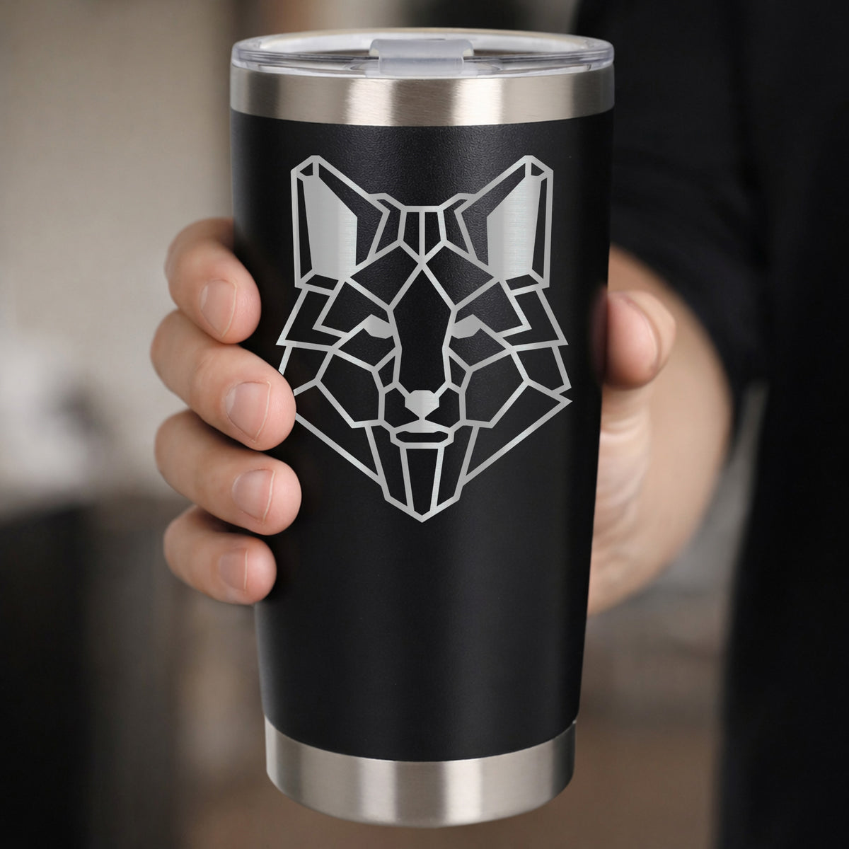 Black Thermal Metal Coffee Cup