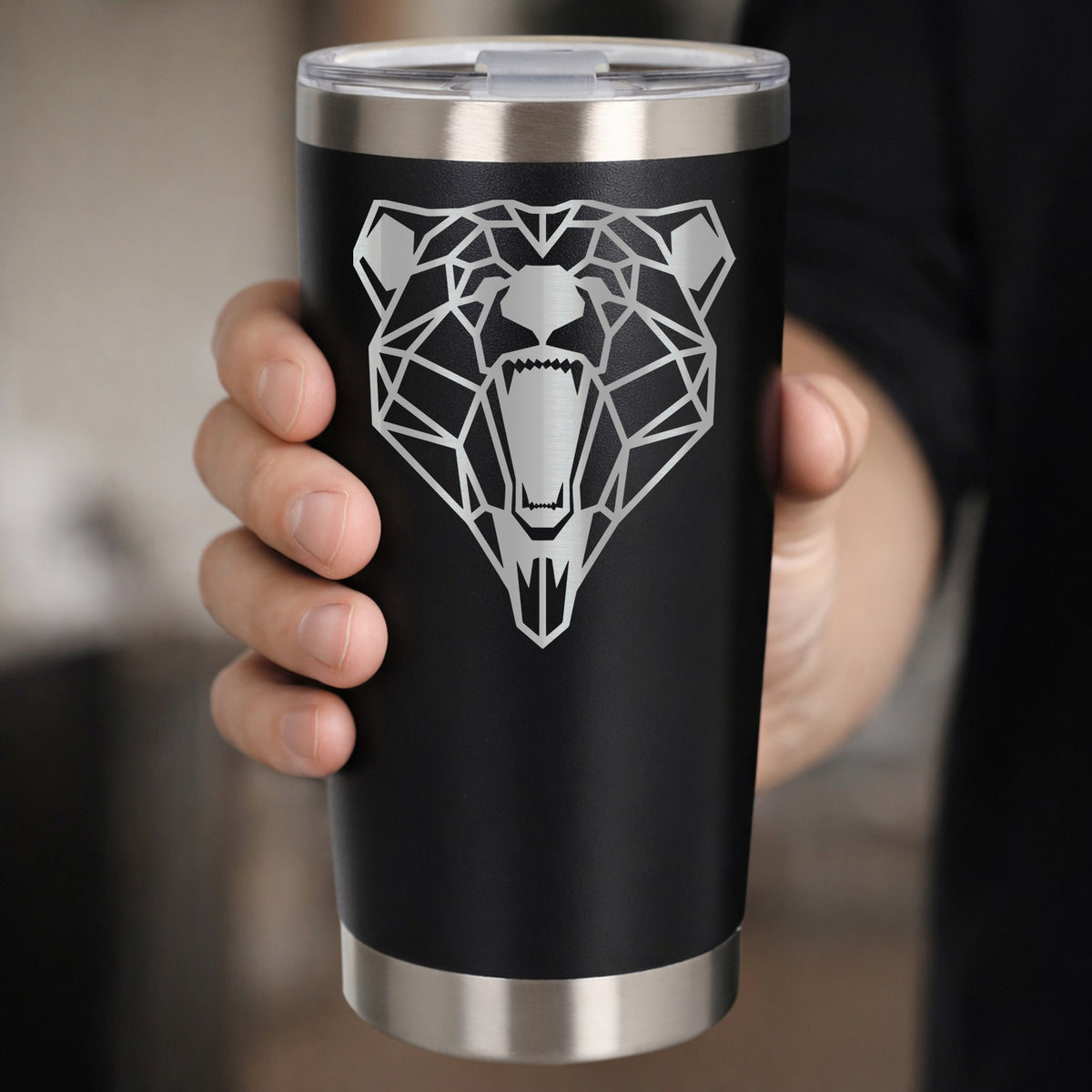 Black Thermal Metal Coffee Cup