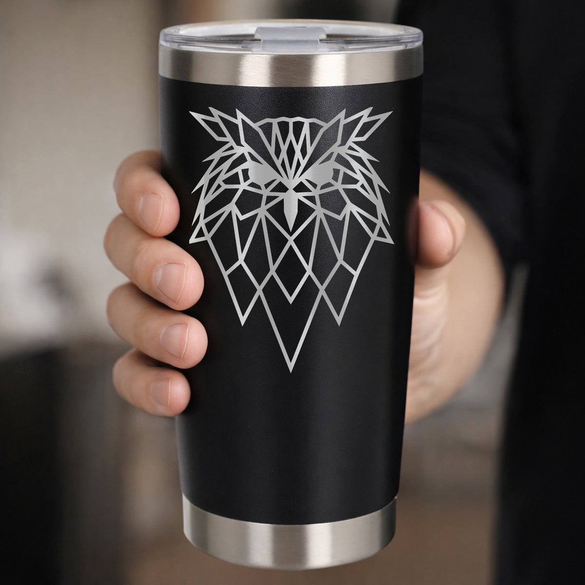 Black Thermal Metal Coffee Cup