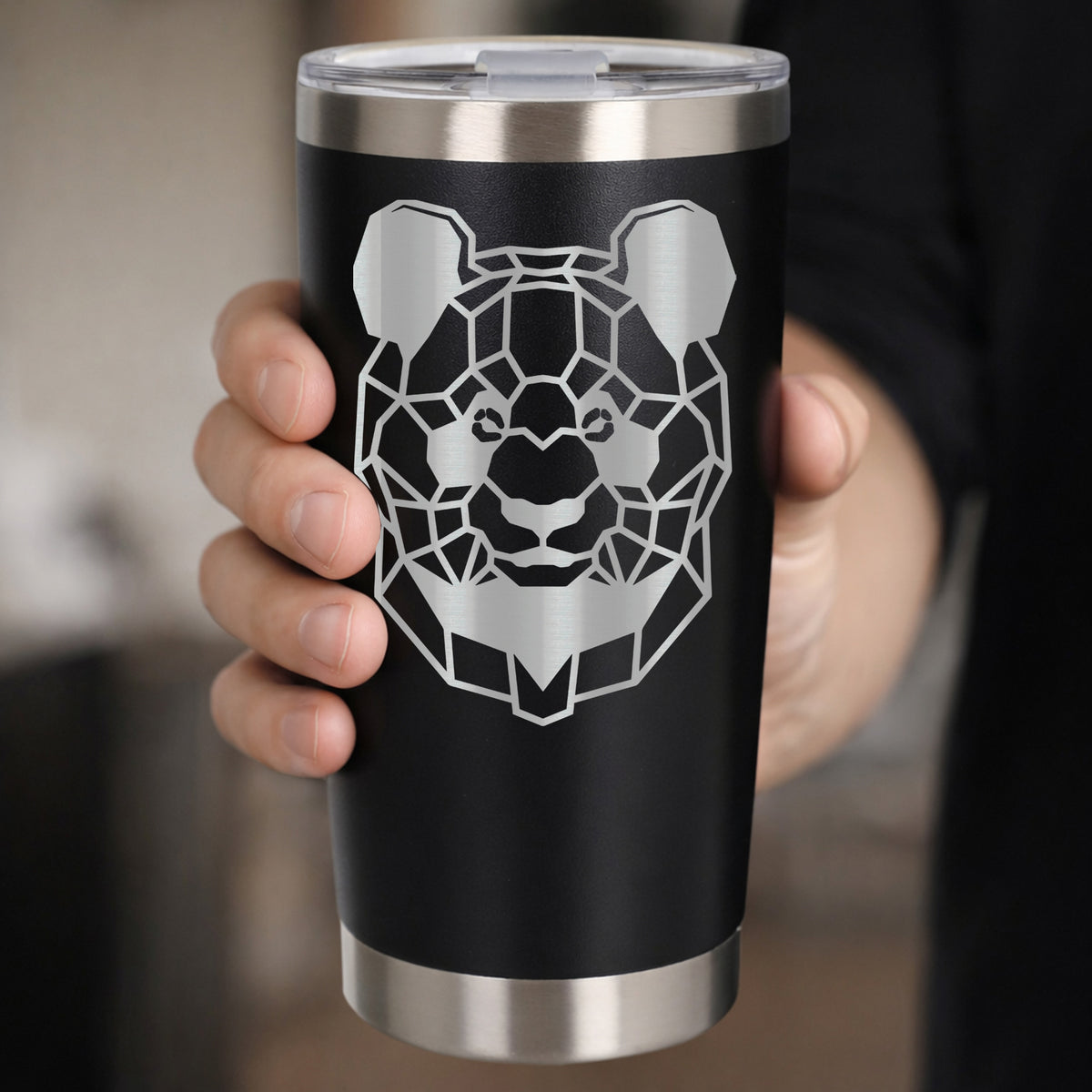 Black Thermal Metal Coffee Cup