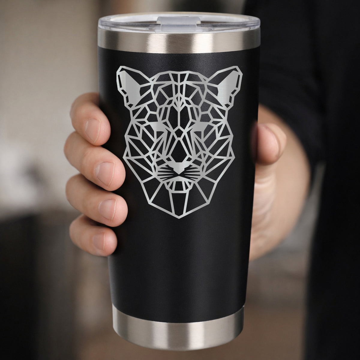 Black Thermal Metal Coffee Cup