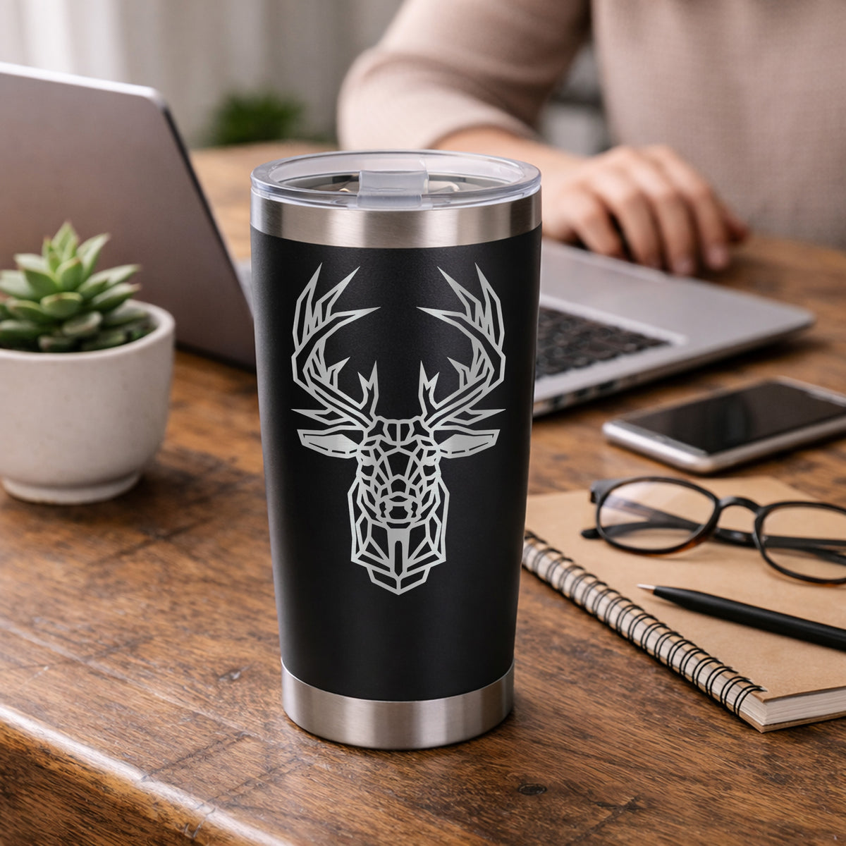 Black Thermal Metal Coffee Cup