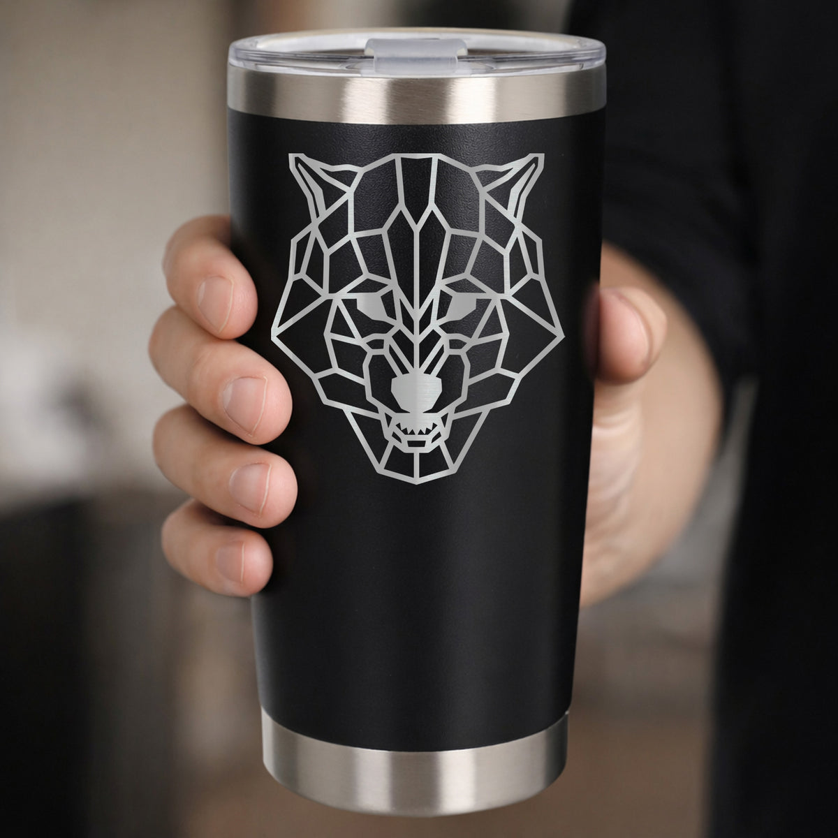 Black Thermal Metal Coffee Cup