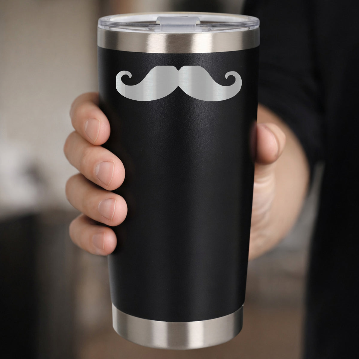 Black Thermal Metal Coffee Cup