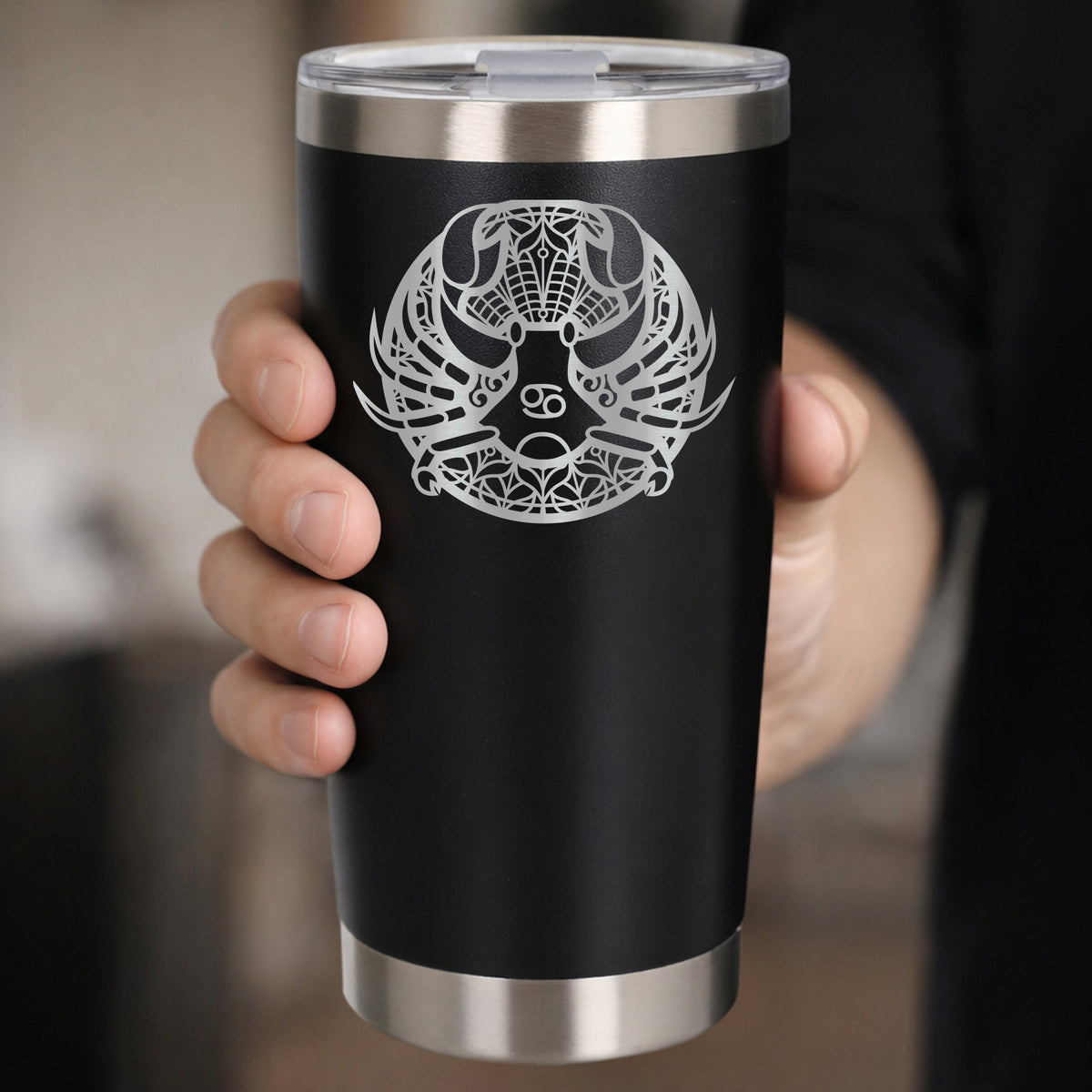 Black Thermal Metal Coffee Cup