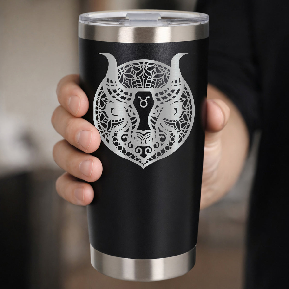 Black Thermal Metal Coffee Cup