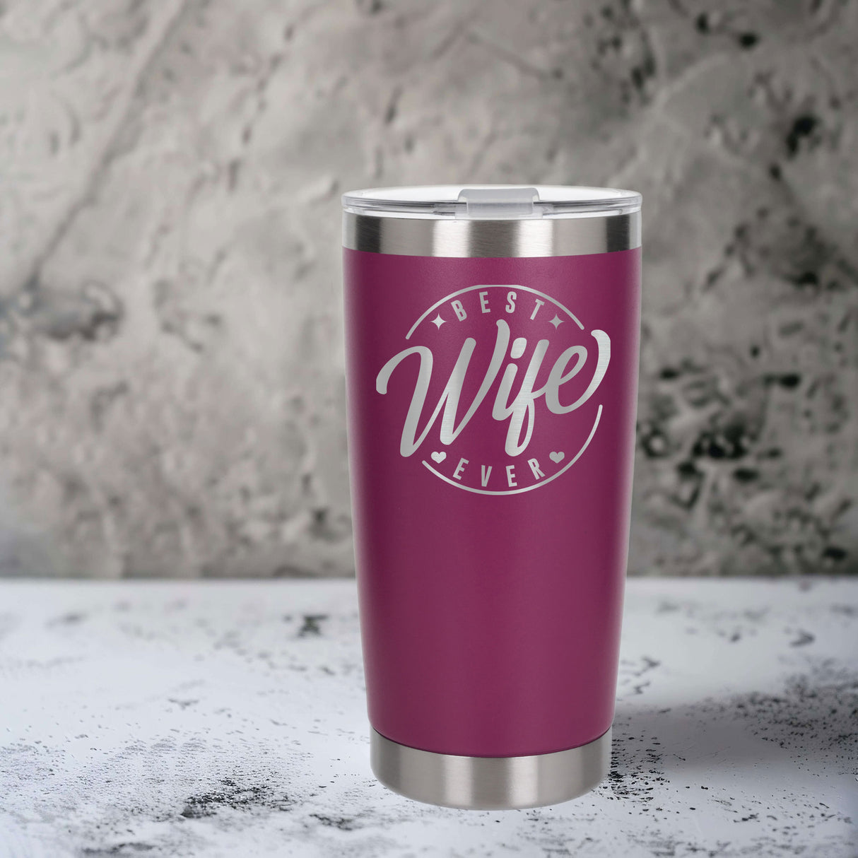 Dark Pink Thermal Metal Coffee Cup
