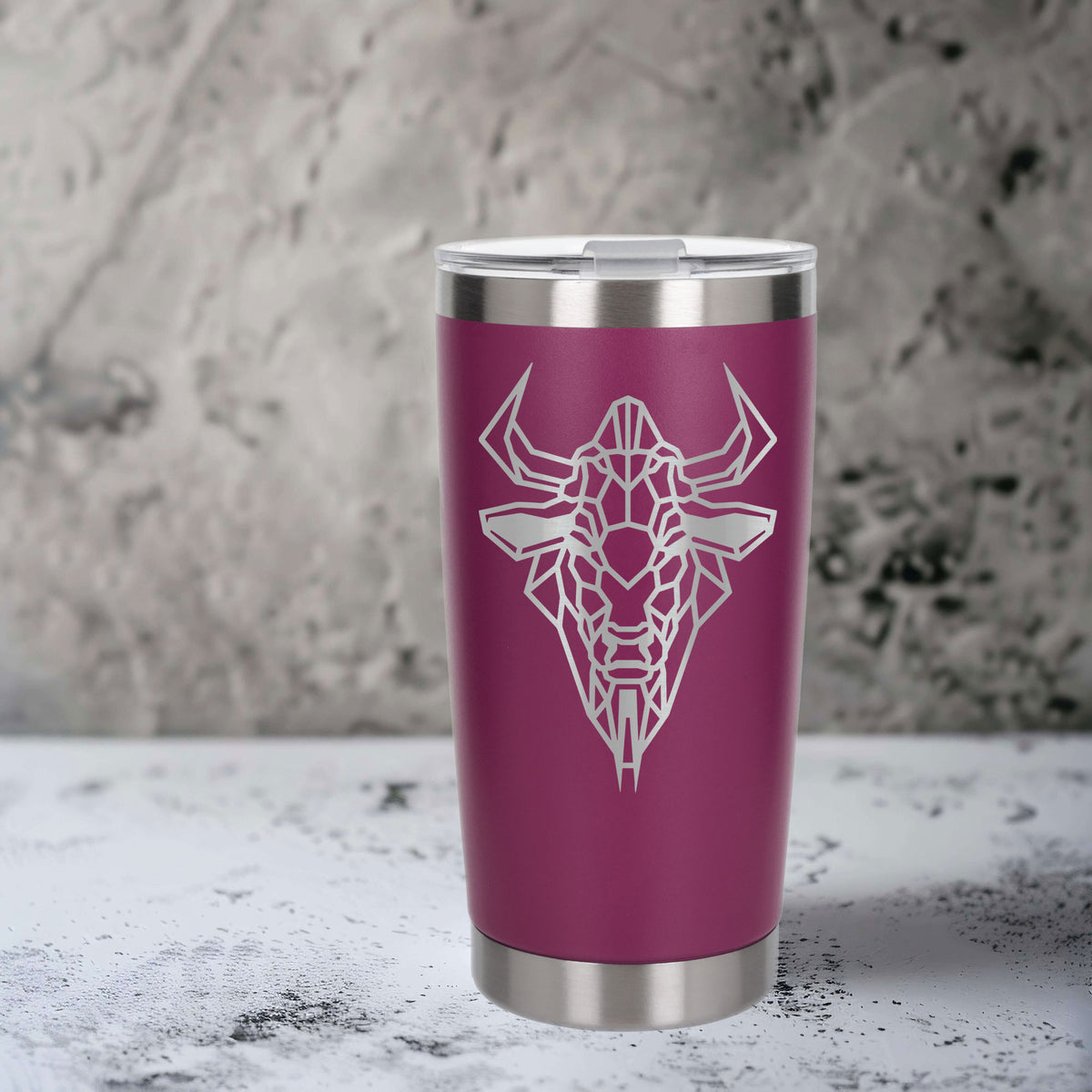 Dark Pink Thermal Metal Coffee Cup