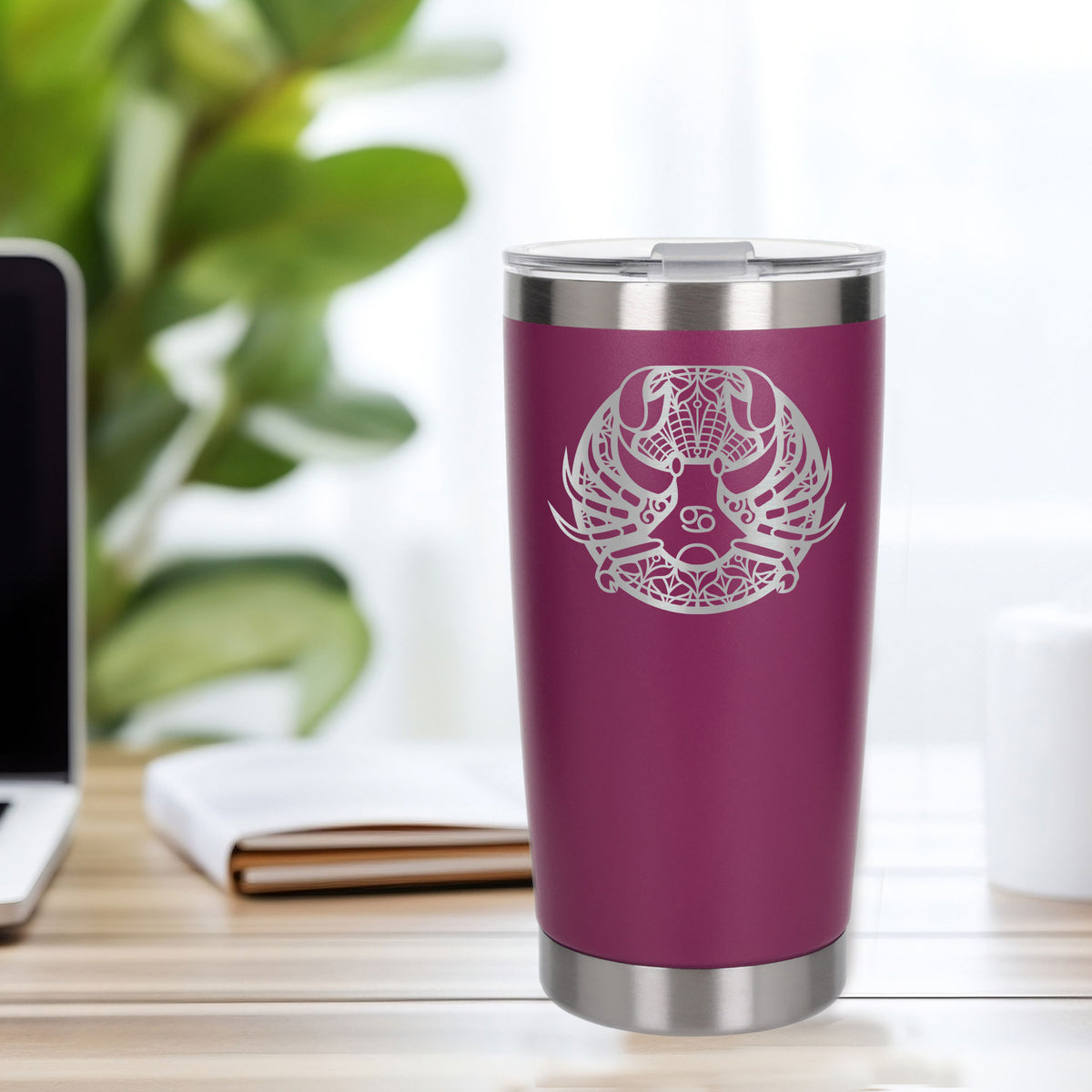 Dark Pink Thermal Metal Coffee Cup
