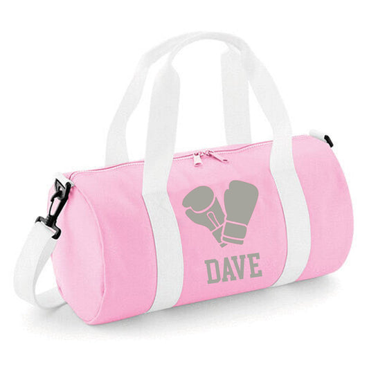 Personalised Boxing Gloves Barrel Bag 12L - With Name